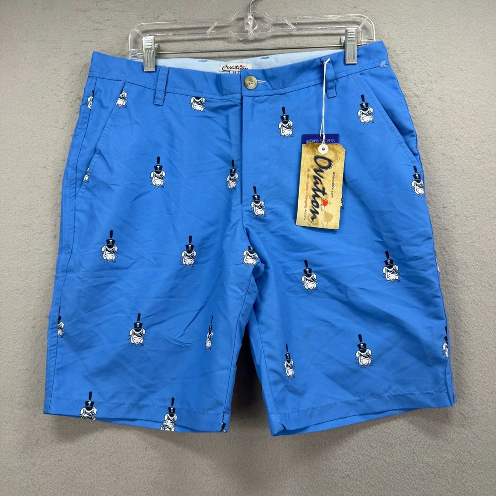 NEW Citadel Bulldogs Shorts Men 34 Blue AOP Performance Golf Casual Ovation